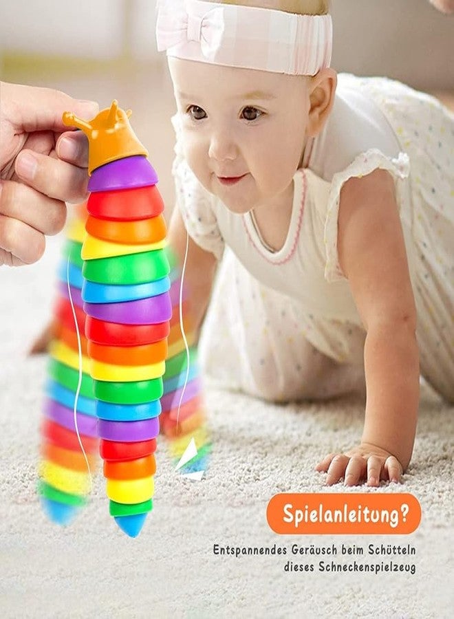 COOLCOLD Kids Slug Fidget | Pop It Toy Stress Relief | Flexible Stretchable Caterpillar Toy for Anxiety, 19CM Rainbow - Image 5